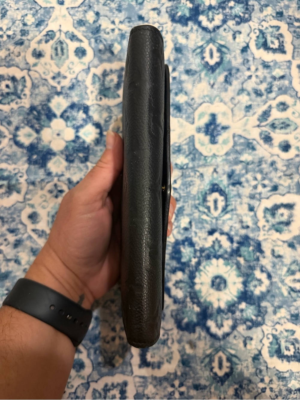 Louis Vuitton Black Monogram Empreinte Envelope Clutch Wallet with Gold Snap - Picture 10 of 14